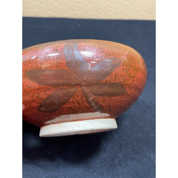 Vintage Pottery Signed Bowl Brown Drip Glaze - Picture 3 of 9